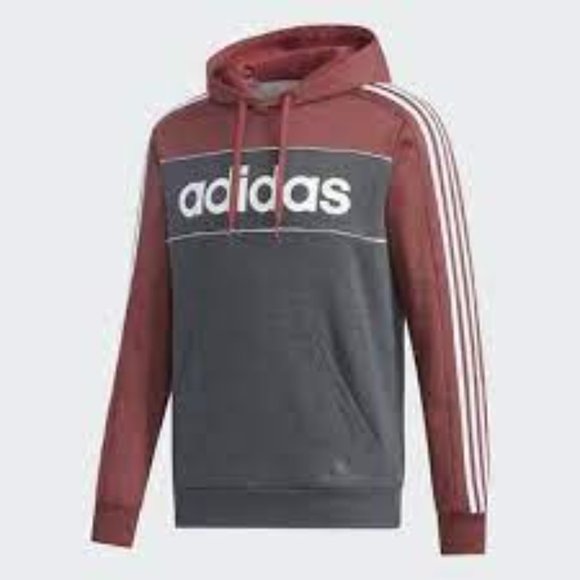 Adidas Hooded Sweatshirt Adidas Legecy Red & Grey with White Accents. Mens Sz S. - Picture 2 of 5